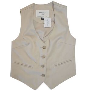 American Eagle - Cream Button Up Vest - XXS - NWT